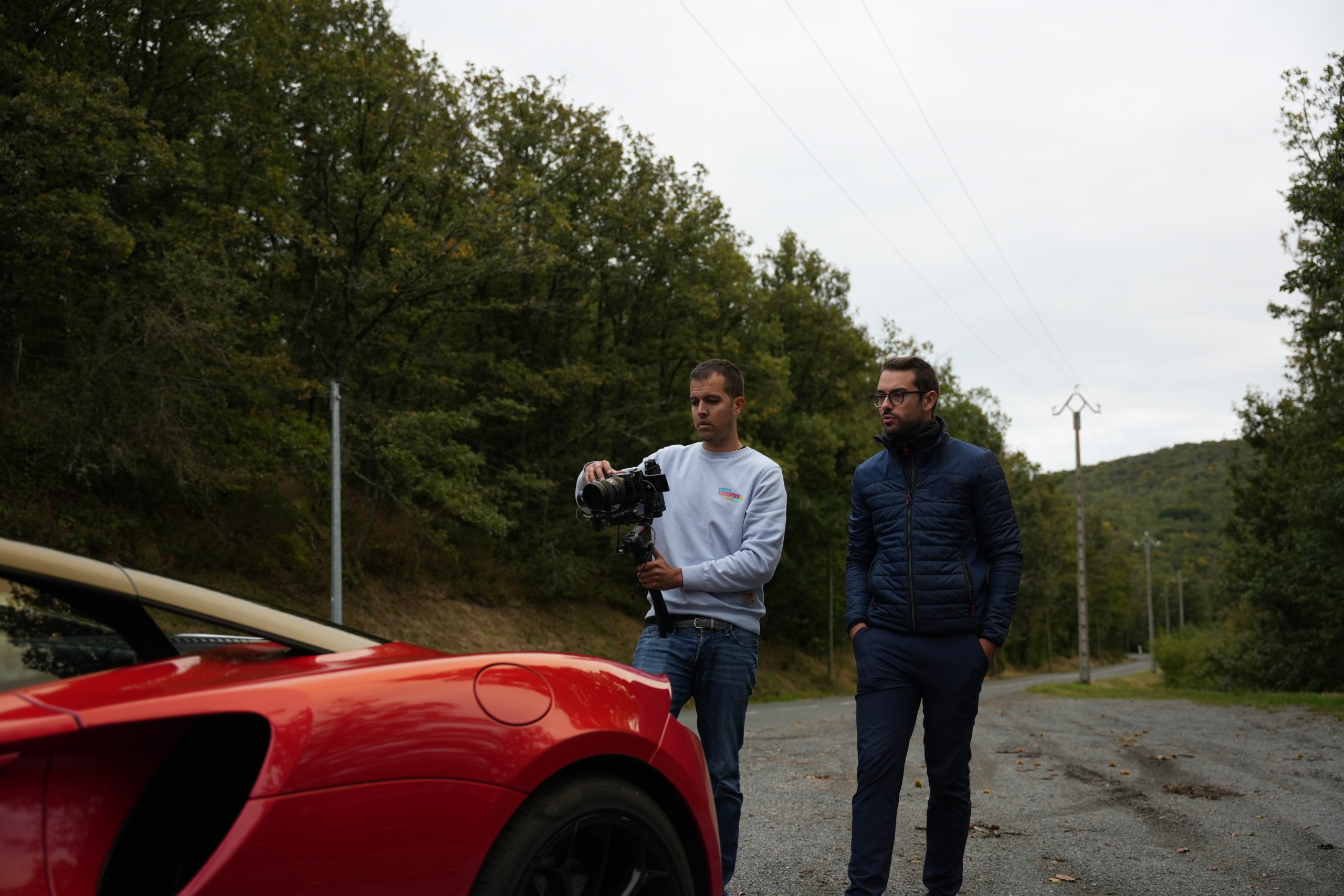 Tournage en extérieur avec un client